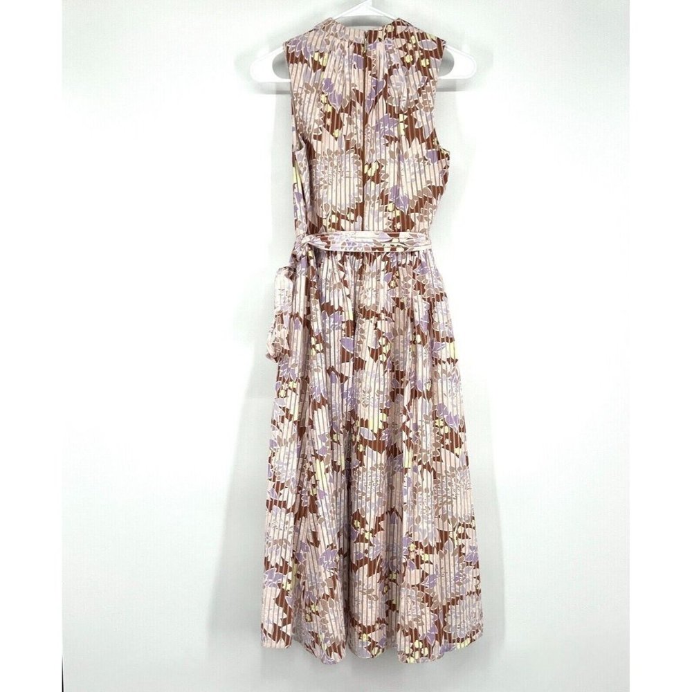 Kate Spade Dress Floral Print Exotic Bloom Burnout V Neck Sleeveless Midi - Picture 10 of 12